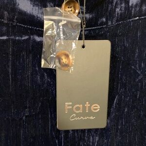 Fate Velvet Navy Blue wide-leg pants